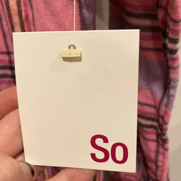 NWT- SO Brand Button Down Flannel Shirt - Picture 3 of 7